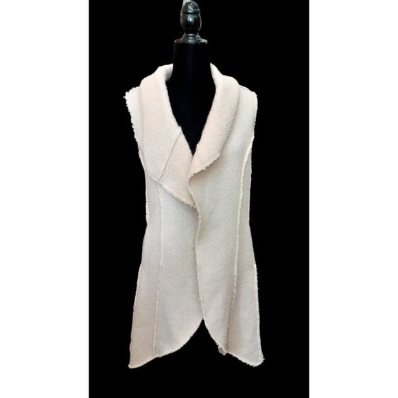 Cremieux XS Wool Blend Paleo Grunge Open Midi Cardigan Pink Pockets - Picture 2 of 5